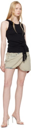 Coperni Black Distressed Rose Rib Tank Top