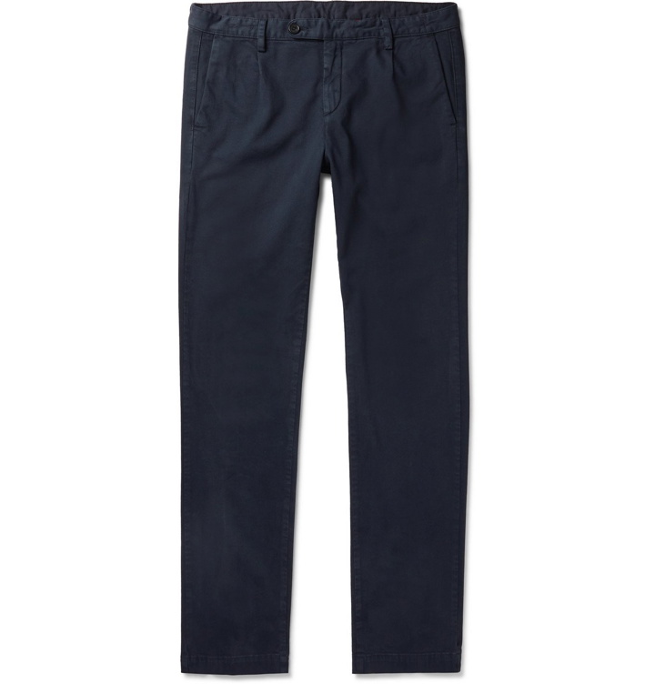 Photo: Massimo Alba - Stretch Cotton and Cashmere-Blend Trousers - Blue