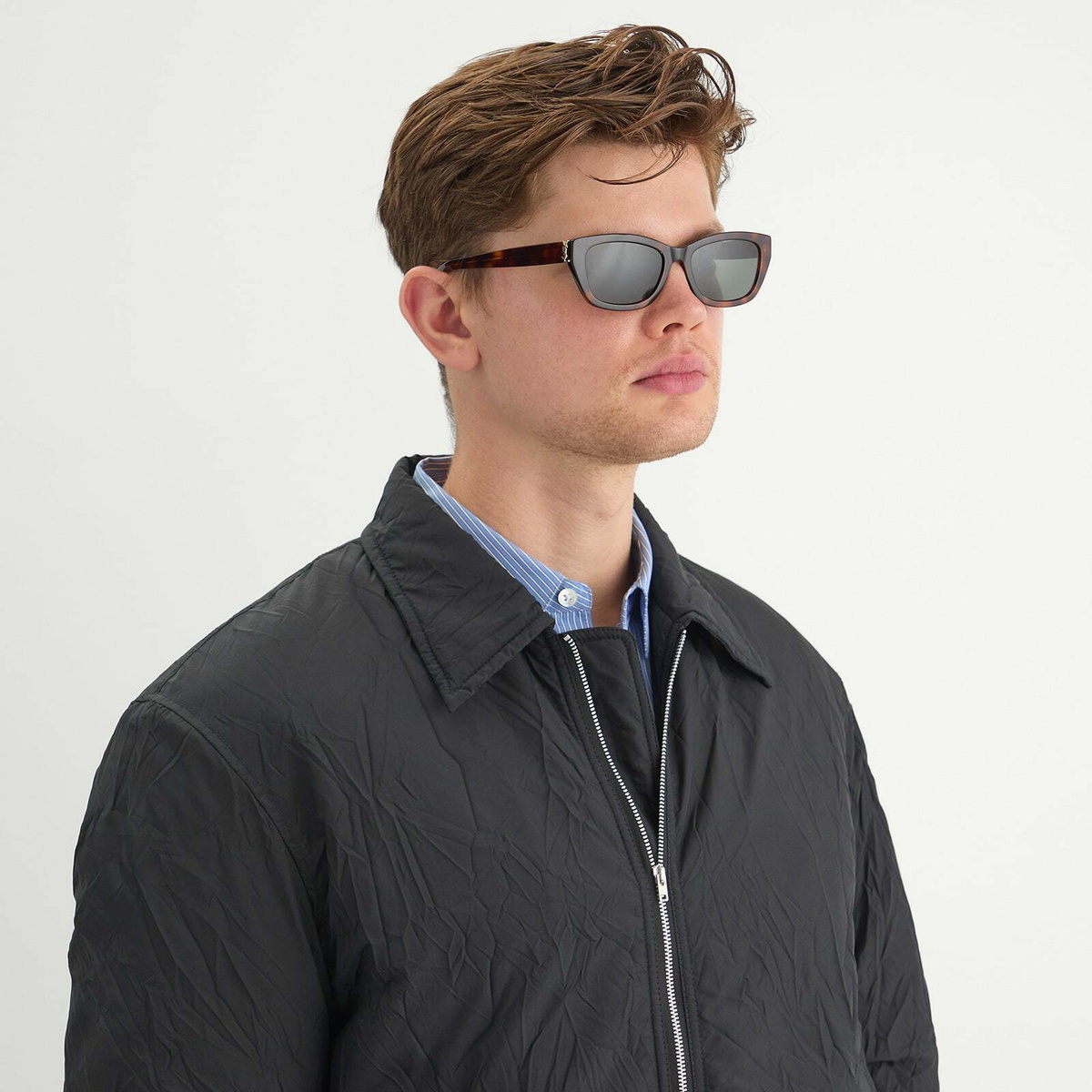 Saint Laurent Sunglasses Saint Laurent SL M153 Sunglasses in Havana/Grey 