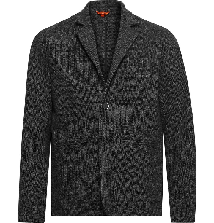 Photo: Barena - Unstructured Herringbone Wool-Blend Blazer - Gray