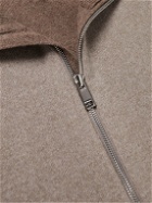 Theory - Alcos Colour-Block Wool and Cashmere-Blend Zip-Up Sweatshirt - Neutrals