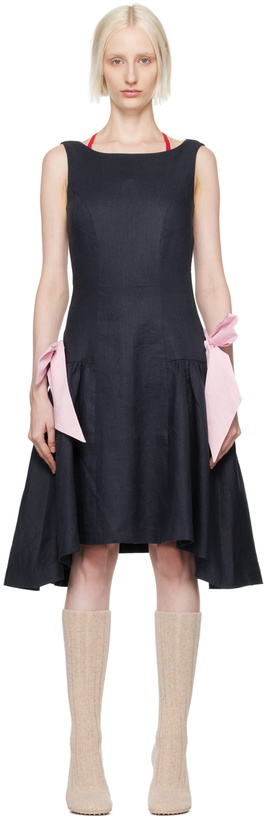 Photo: Caro Editions Navy Margrethe Midi Dress