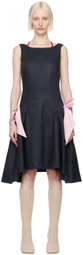 Caro Editions Navy Margrethe Midi Dress