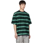 Name. Navy and Green Multi Striped T-Shirt