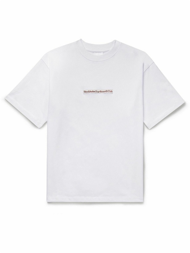 Photo: Stockholm Surfboard Club - Kil Logo-Appliquéd Organic Cotton-Jersey T-Shirt - White