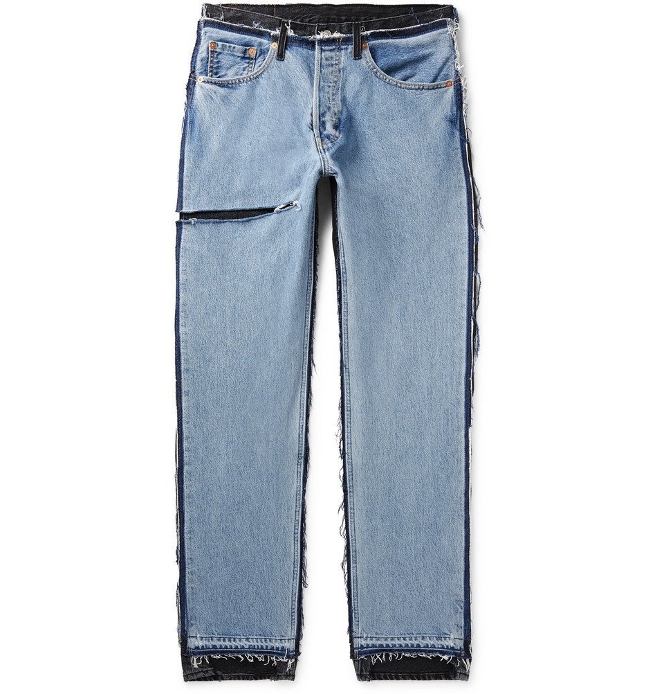 Levi's Distressed Panelled Denim Jeans - Light blue Vetements