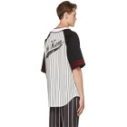 Dolce and Gabbana Black and White Striped Baseball Shirt
