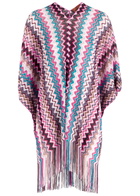 Missoni Zigzag-intarsia Fine-knit Poncho - Pink - One Size