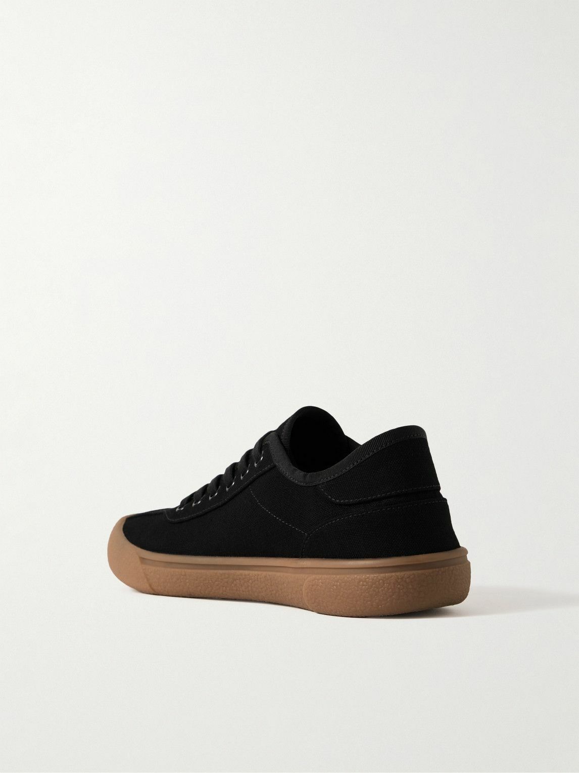 The Row - Grosgrain-Trimmed Canvas Sneakers - Black