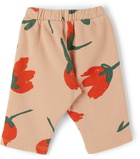 Bobo Choses Baby Orange Big Flowers All Over Lounge Pants