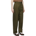 Loewe Khaki Pleated Chino Trousers