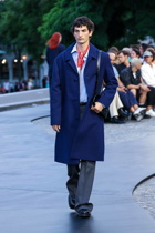 Ami Paris Single-breasted wool blend coat