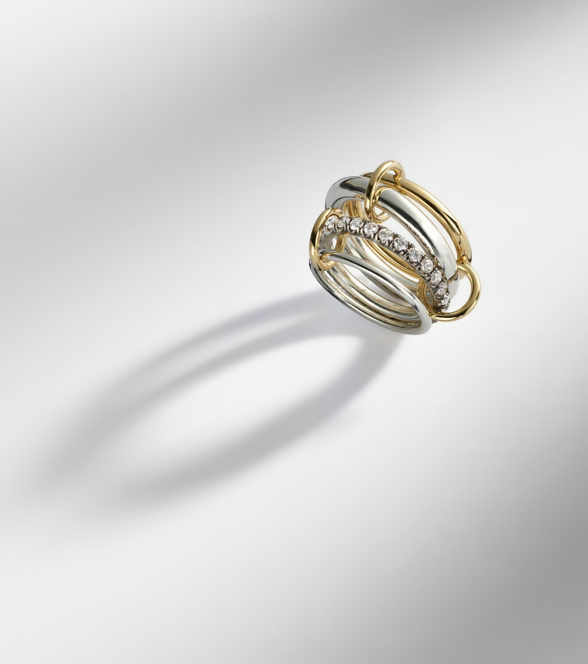 Spinelli Kilcollin Janssen SG 18kt gold and sterling silver ring with diamonds