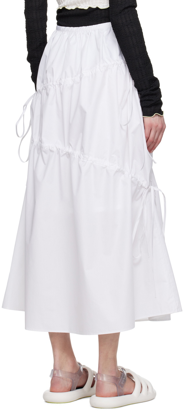 Kijun White Drawstring Maxi Skirt Kijun