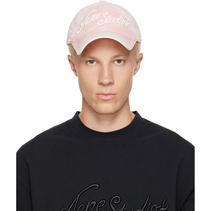 Photo: Acne Studios Pink Embroidered Logo Cap