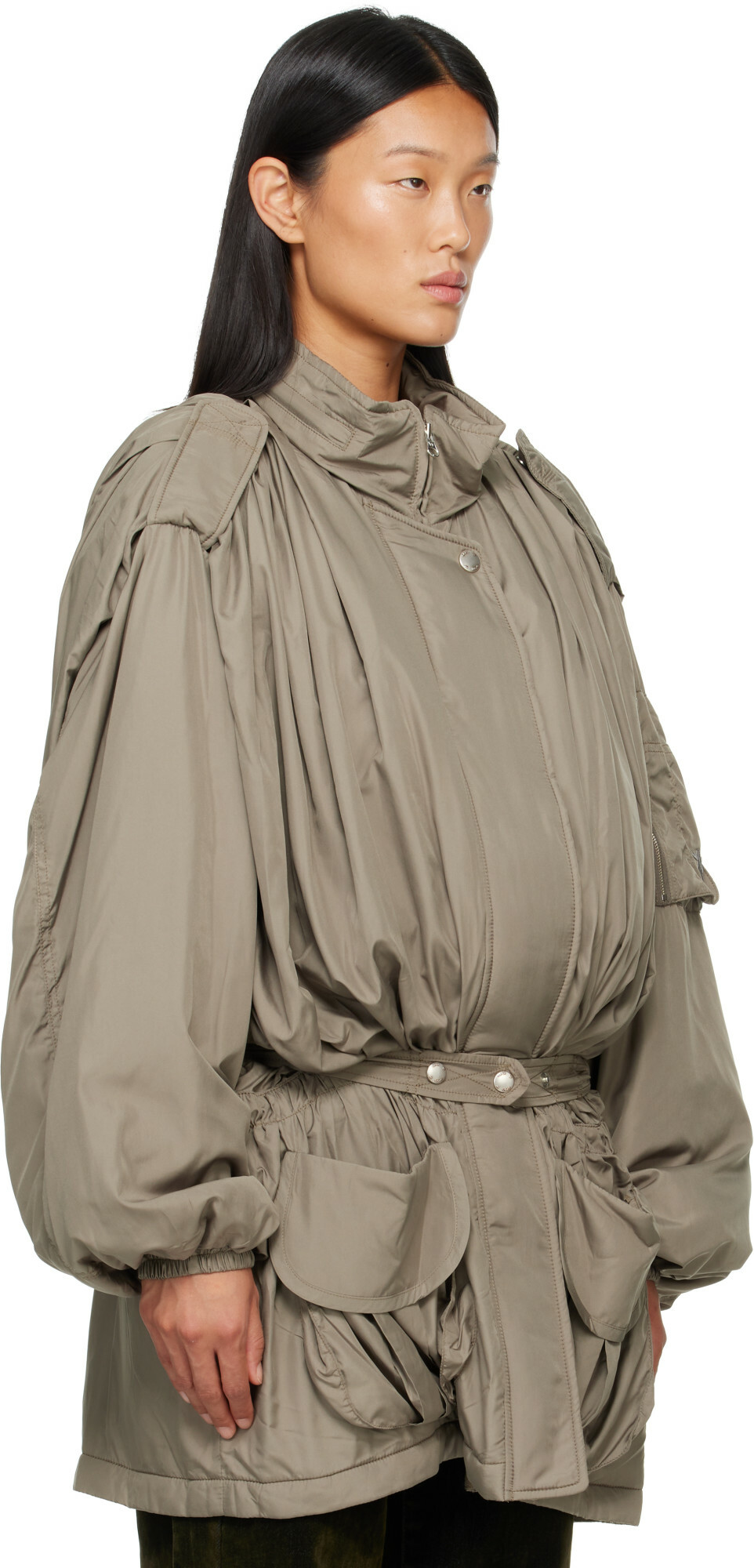 OPEN YY Khaki Belted Cargo Field Jacket