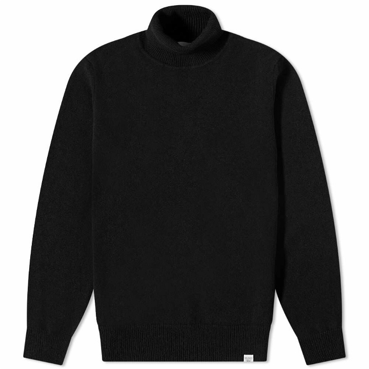 Photo: Norse Projects Men's Kirk Lambswool Roll Neck Knit in Black