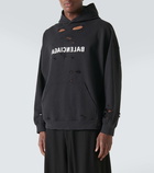 Balenciaga Destroyed logo cotton jersey hoodie