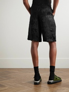 Alexander McQueen - Straight-Leg Logo-Jacquard Satin Shorts - Black