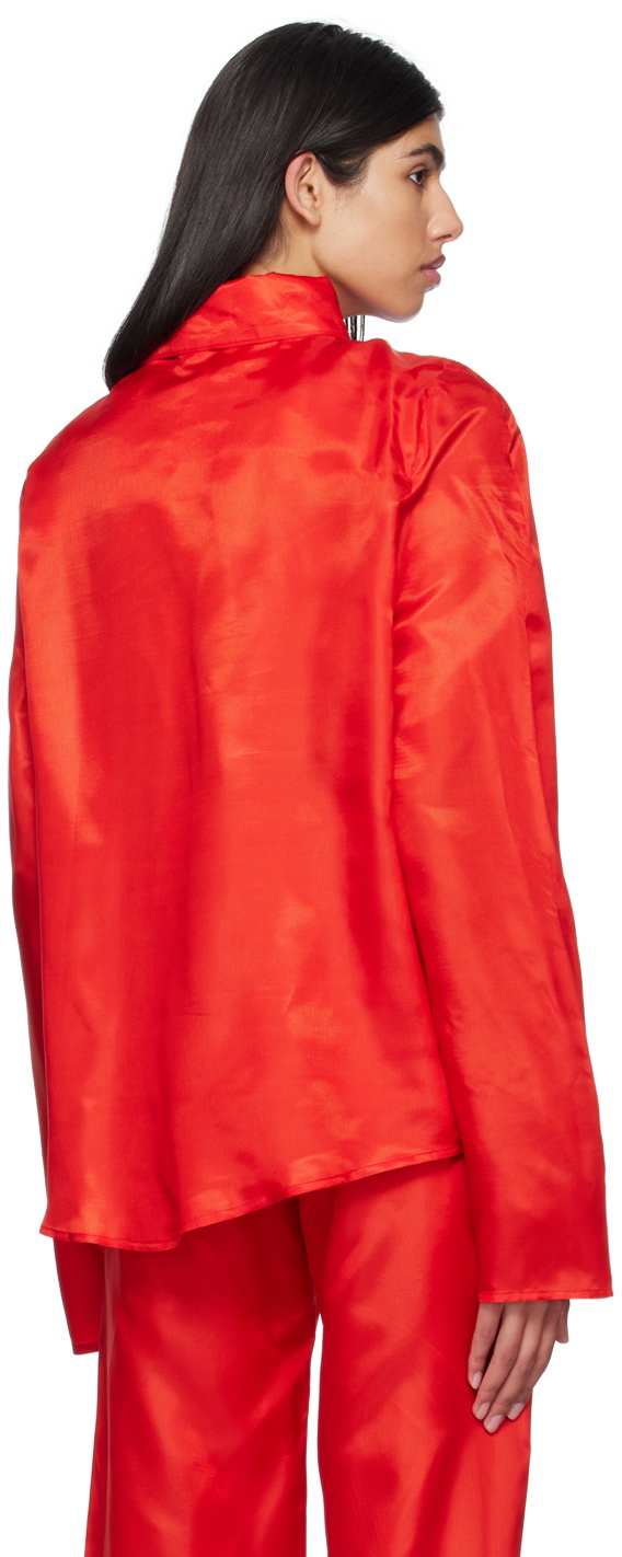 Bianca Saunders Red Zip Turtleneck