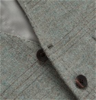 Kingsman - Conrad Checked Wool and Satin Waistcoat - Blue
