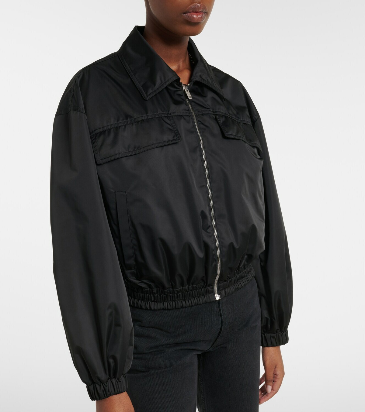 Saint Laurent Shearling-trimmed blouson jacket