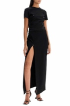 MUGLER long skirt with piercing detail Black