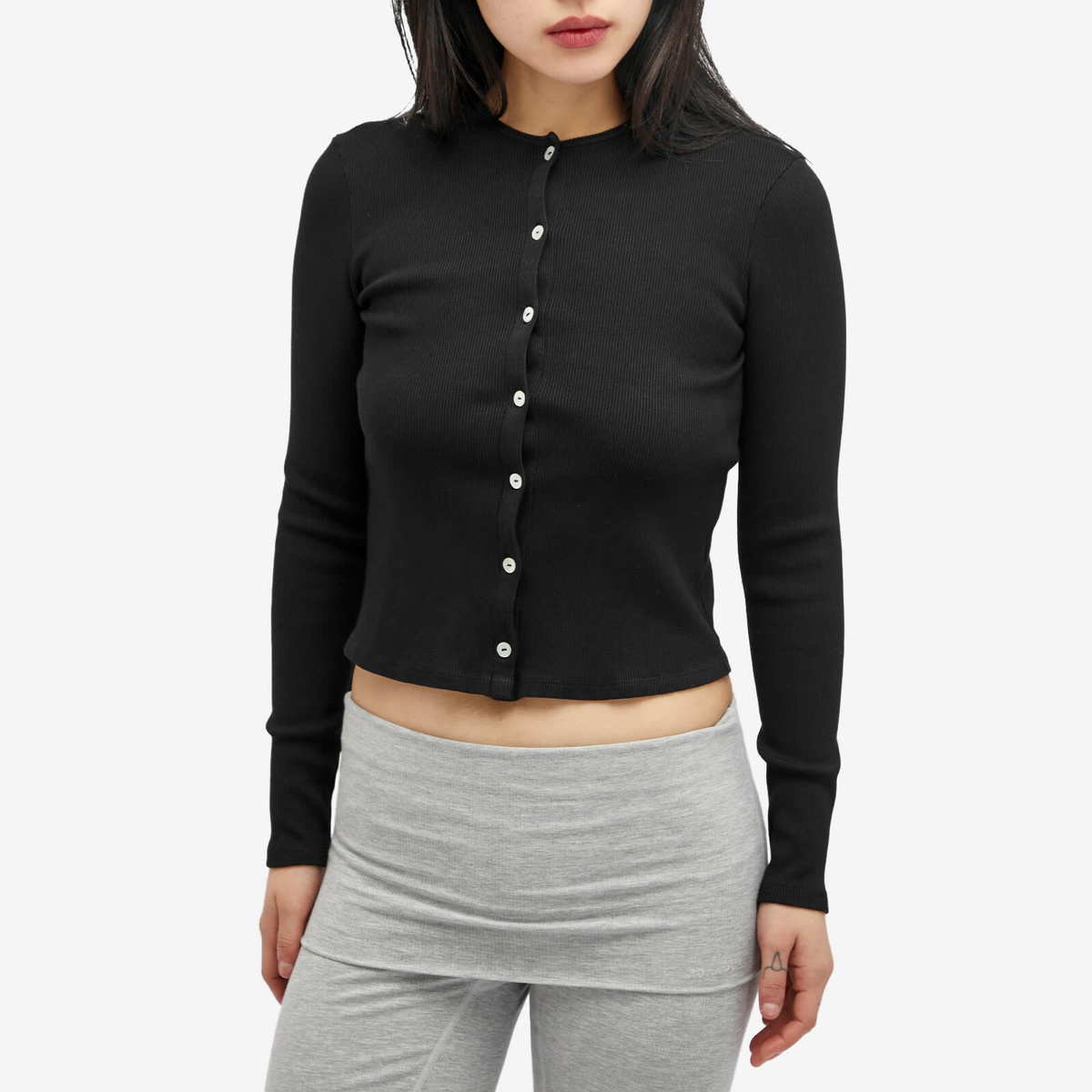 DONNI. Women's Rib Cardigan in Jet