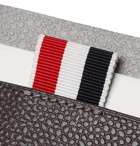 Thom Browne - Striped Grosgrain-Trimmed Two-Tone Pebble-Grain Leather Zip-Around Wallet - Black