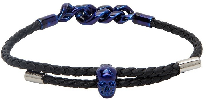Photo: Alexander McQueen Black Leather Chain Link Bracelet