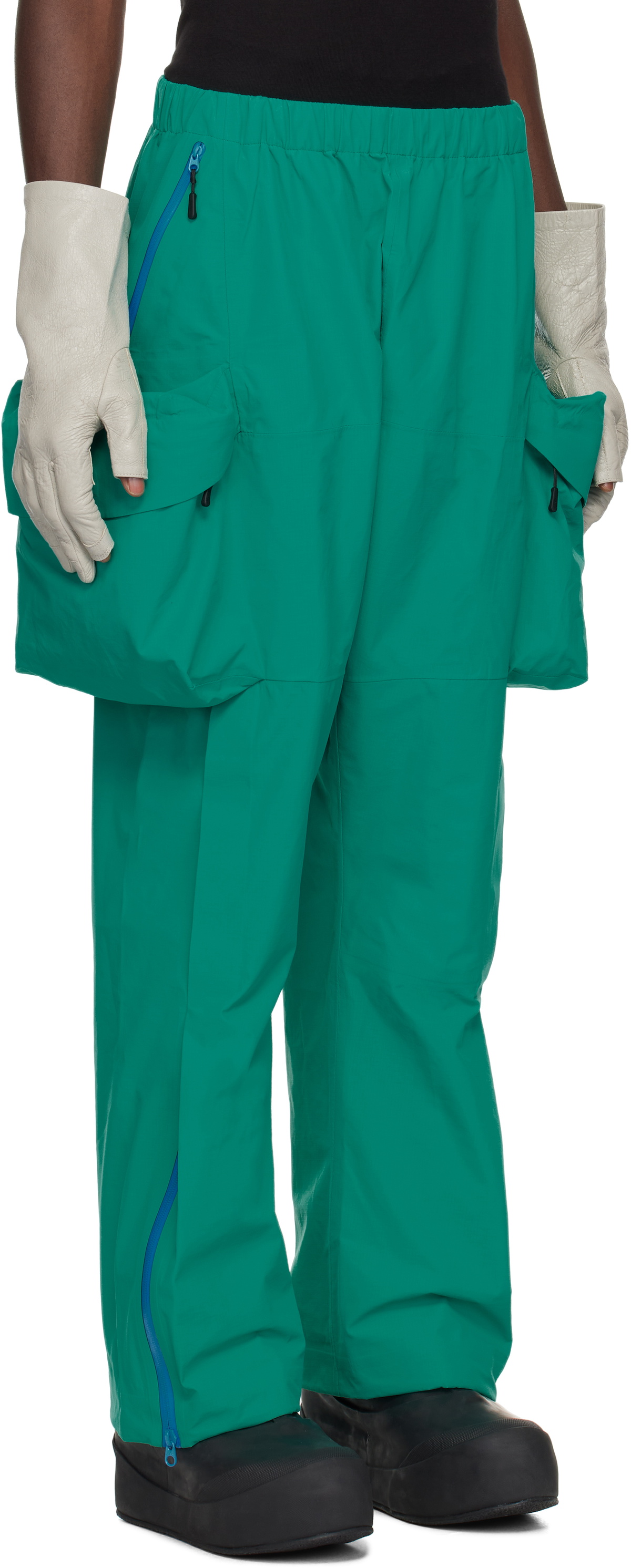 Dingyun Zhang Green 3D Pocket Ski Trousers