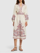 ZIMMERMANN - Devi Embroidered Linen Midi Dress