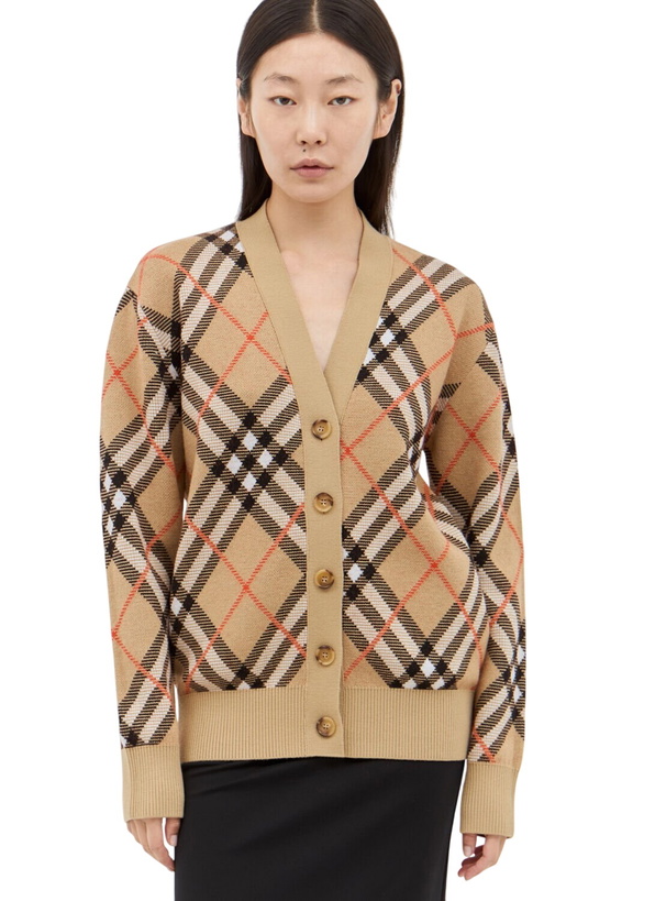 Photo: Burberry Check Wool-Blend Cardigan