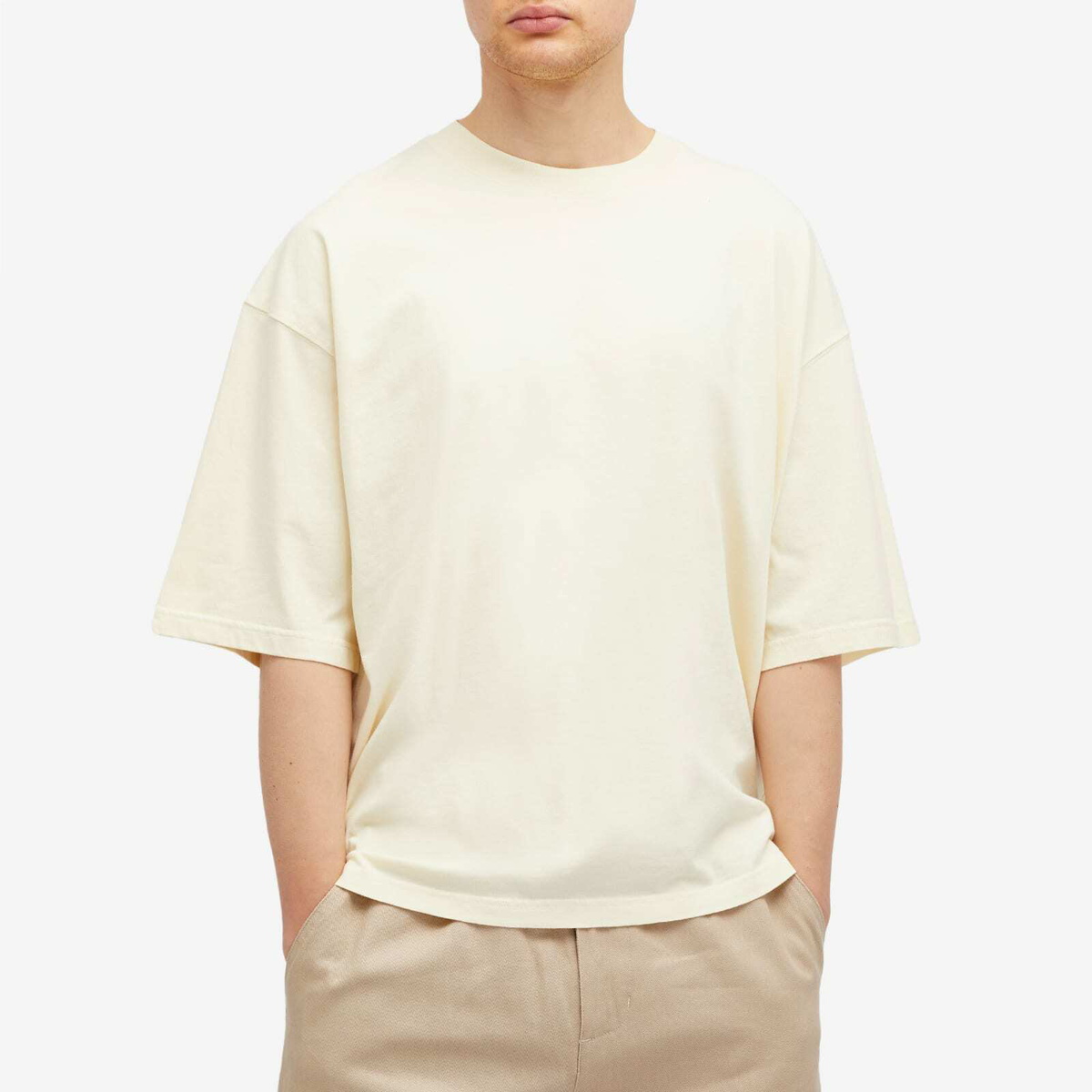 Honor the Gift Men's Crest Logo Box T-Shirt in Cream