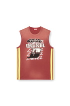 Diesel Sun-faded tank top with side bands - T-Shirts Mens in Red