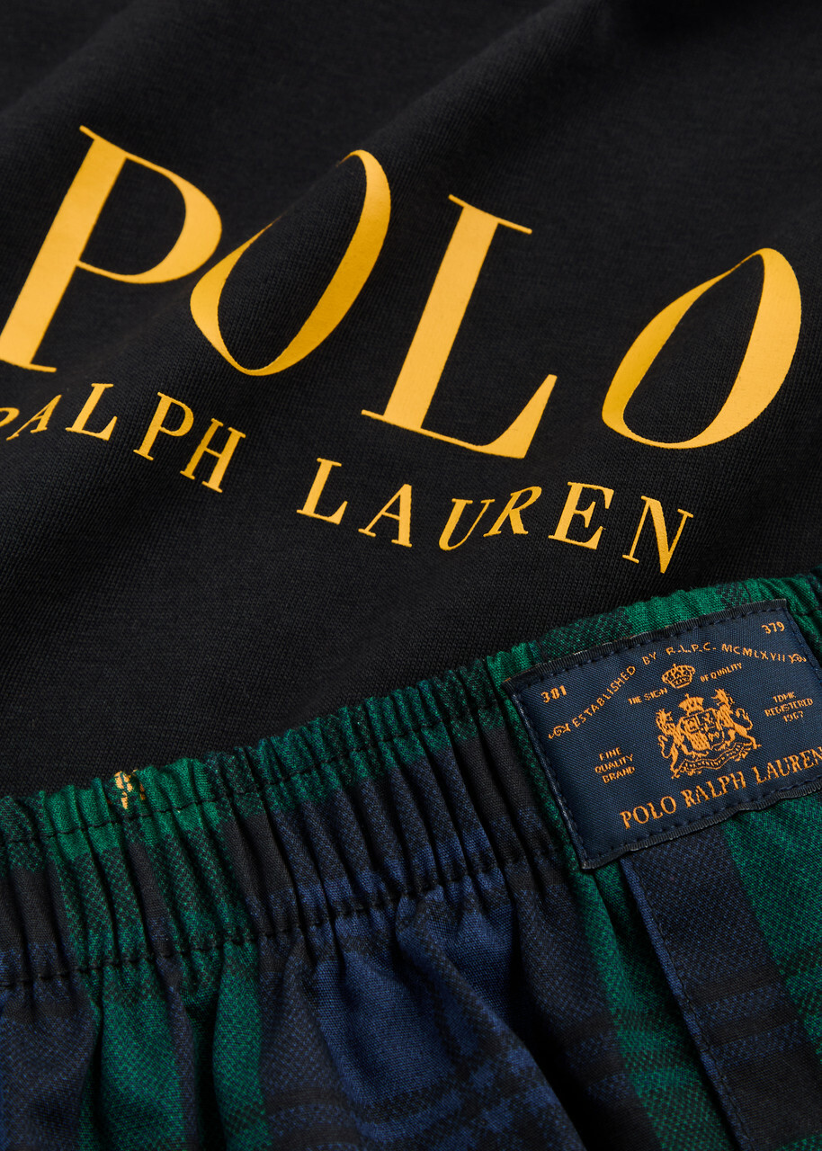 Polo Ralph Lauren Plaid Short Cotton Pyjama set Black L