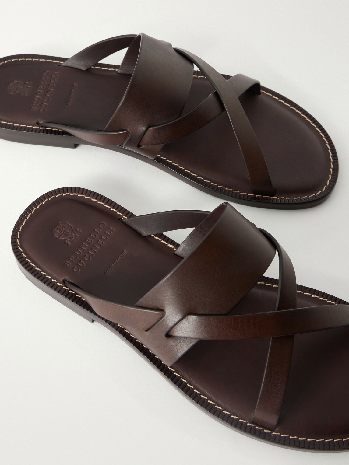 Brunello Cucinelli - Leather Sandals - Brown