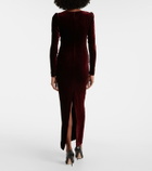 Alessandra Rich Bow-detail cutout velvet gown