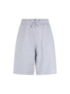 MC2 Saint Barth Man Mélange Grey Cotton Fleece Bermuda Shorts Randle