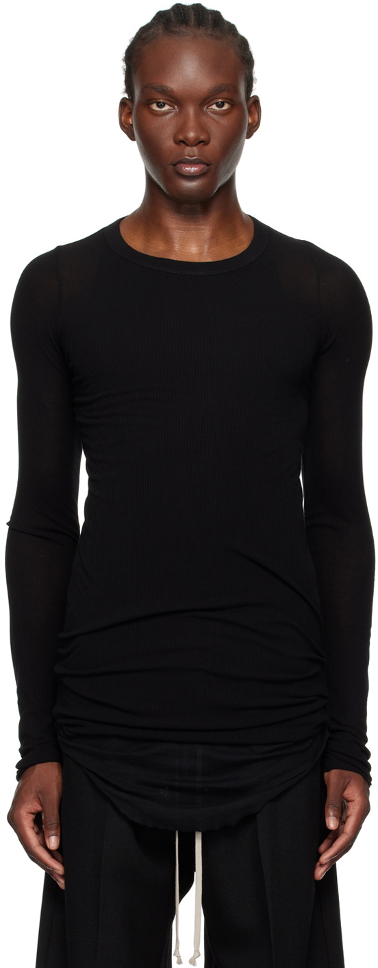 Rick Owens Black Porterville Rib Long Sleeve T-Shirt Rick Owens