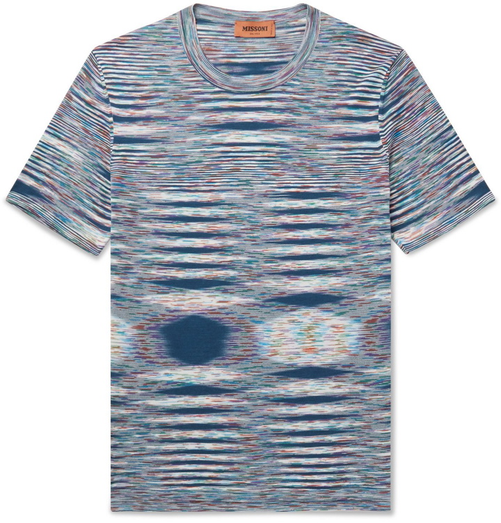 Photo: Missoni - Space-Dyed Cotton-Jersey T-Shirt - Blue