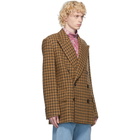 Dries Van Noten Beige Wool Tweed Peacoat