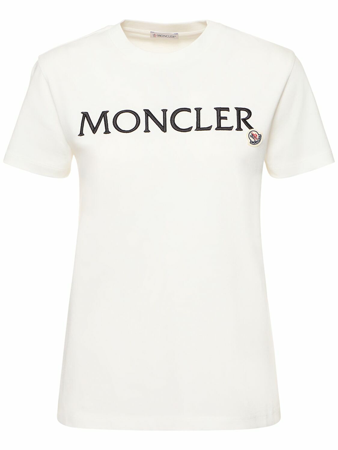 MONCLER - Logo Embroidered Cotton T-shirt Moncler