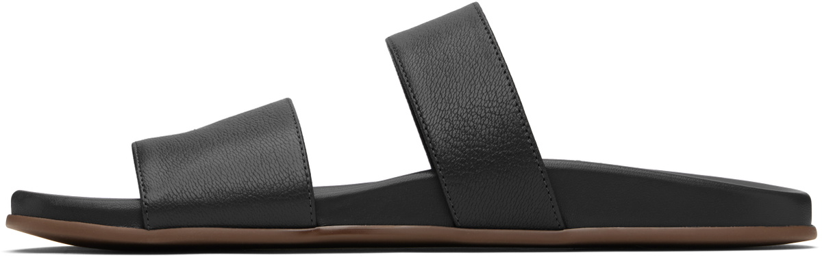 The Row Black Hugh Sandals