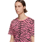 Saint Laurent Pink and Black Used-Look Zebra T-Shirt