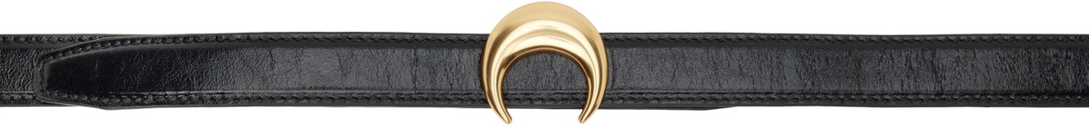 Marine Serre Black Buckle Leather Belt
