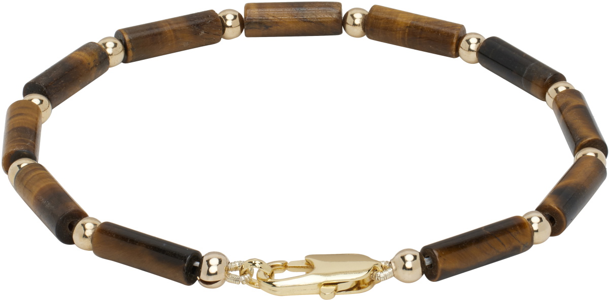 éliou SSENSE Exclusive Brown & Gold Felix Bracelet