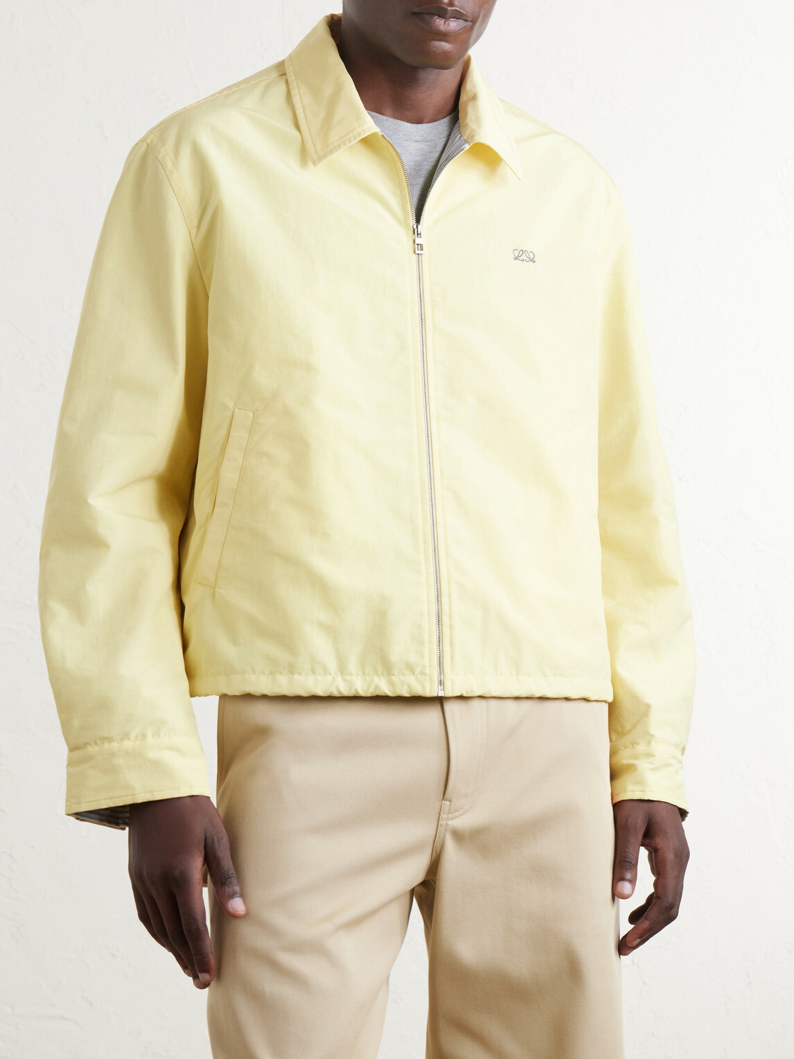 LOEWE - Logo-Embroidered Cotton-Blend Jacket - Yellow