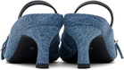 Justine Clenquet Blue Joan Slingback Heels