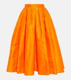 Alexander McQueen - High-rise faille midi skirt